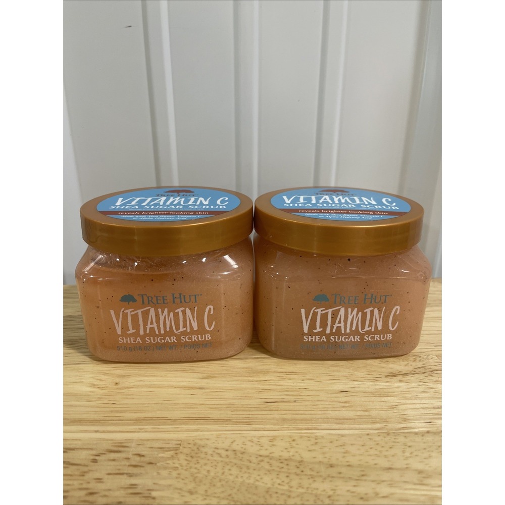 Tree Hut Vitamin C Shea Sugar Scrub 18 Oz Exfoliating Hydrating Sugar Scrub 2 pk